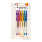 6 Glitter Gel Pens Pack by Homestreet, Includes Assorted Colours